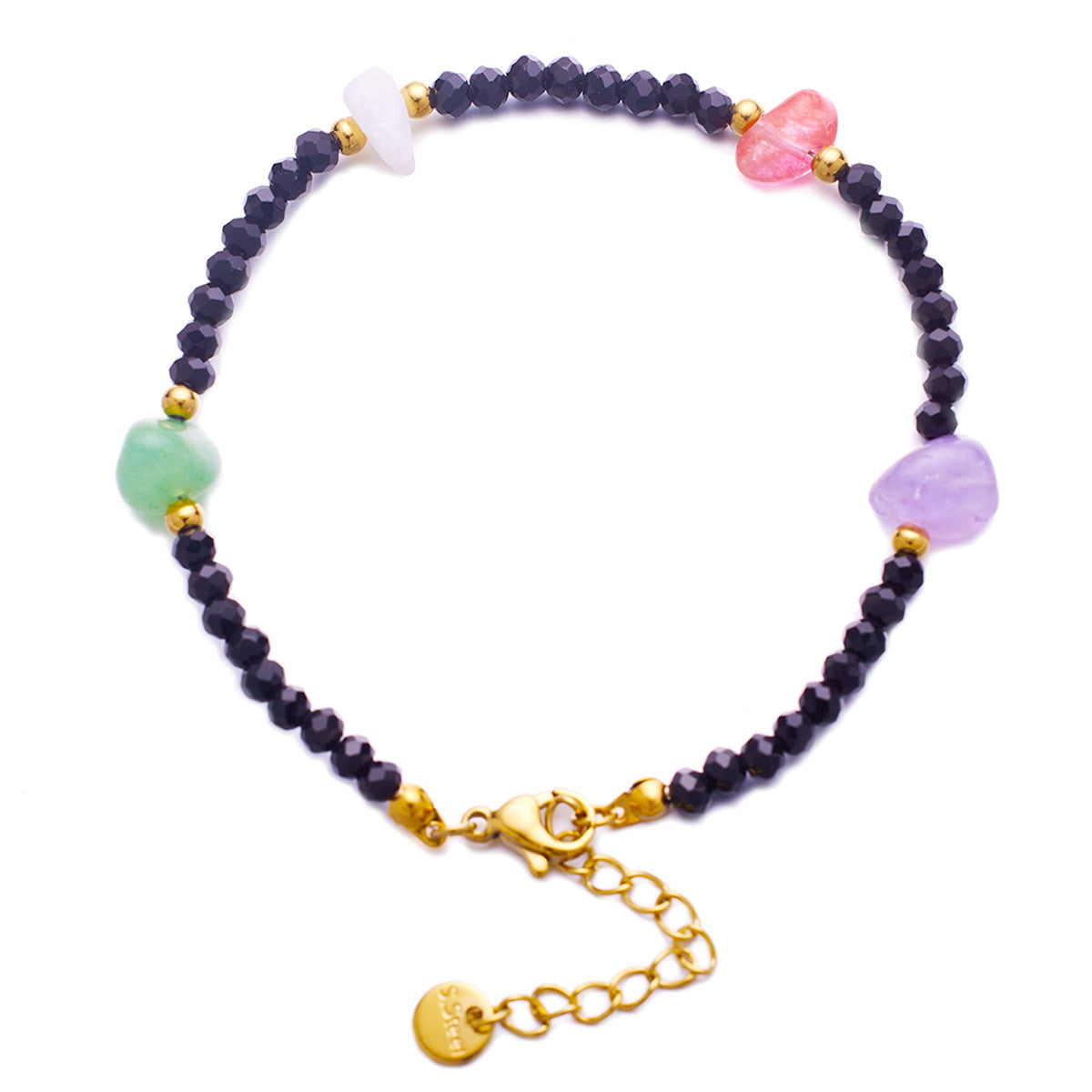 Wholesale Vintage Gold Bohemian Style Beaded Titanium Steel Bracelet